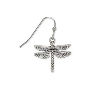 Silver Dragonfly Dangle Earrings